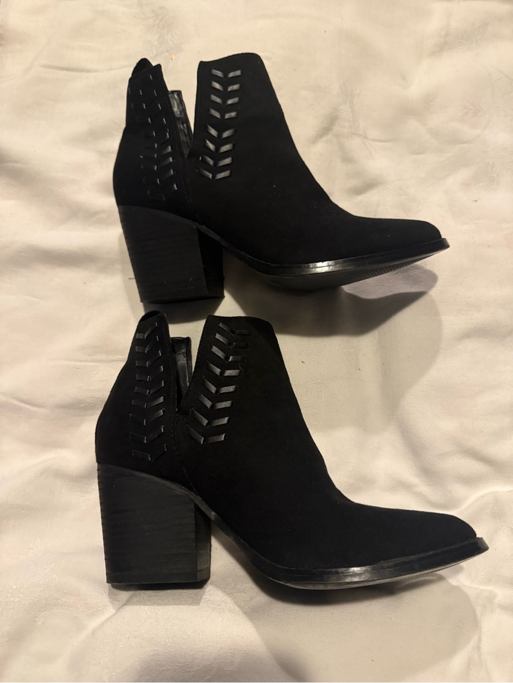 Carlos Whitley Ankle Boot Black Suede Ankle Bootie - Women's US Size 6